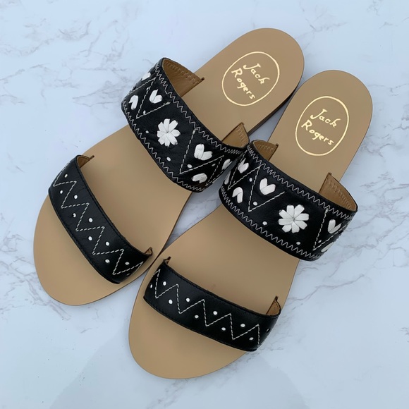 Jack Rogers Adair Black/White Sandals Size 8.5 - Picture 13 of 13